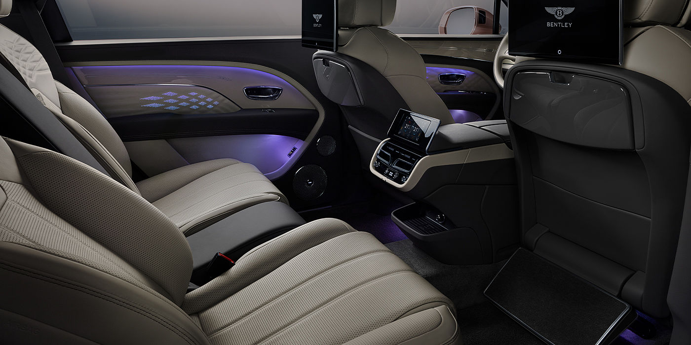 Bentley Kuala Lumpur Bentley Bentayga EWB Azure SUV rear interior with Bentley Diamond Illumination