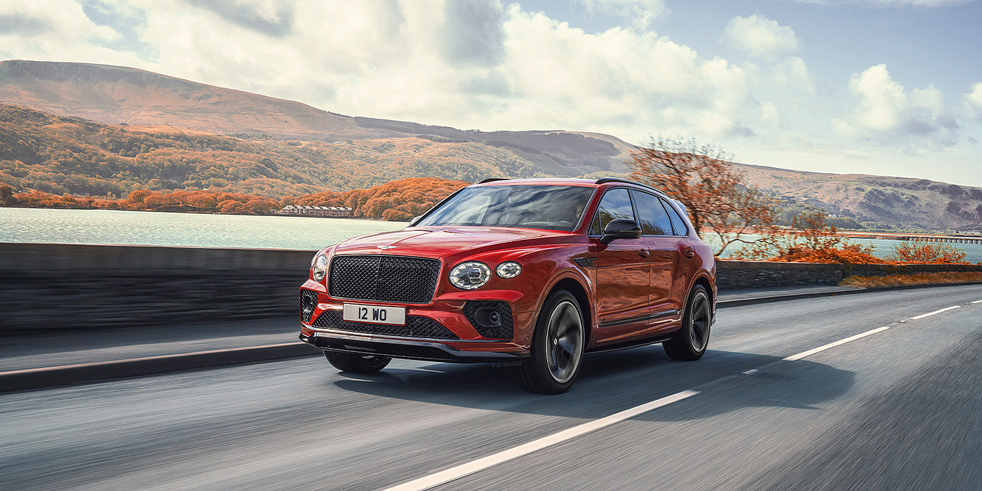 Bentley Kuala Lumpur Bentley Bentayga S SUV in Candy Red paint front 34 dynamic