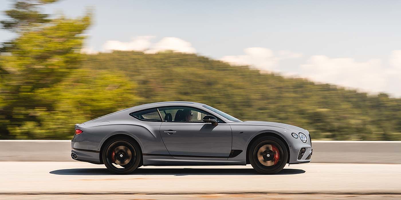 Bentley Kuala Lumpur Bentley Continental GT S coupe in Cambrian Grey paint profile dynamic driving