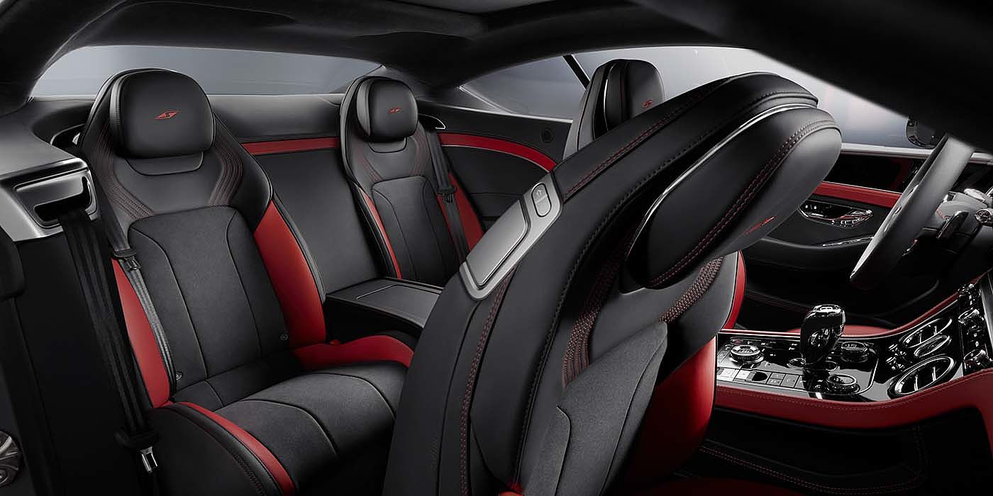 Bentley Kuala Lumpur Bentley Continental GT S coupe in Beluga black and Hotspur red hide with S emblem stitching