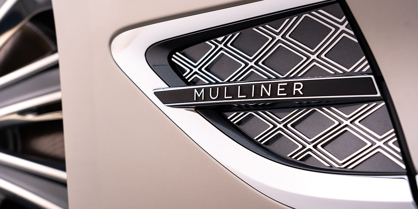 Bentley Kuala Lumpur Bentley Continental GT Mulliner coupe in White Sand paint Mulliner wing vent close up